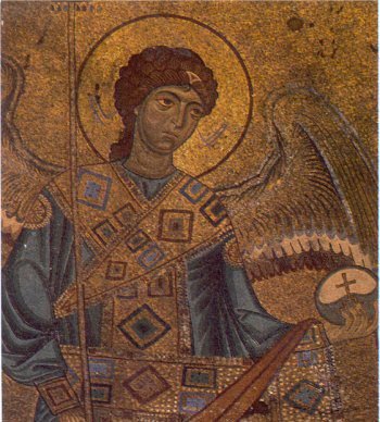 Gold mosaic of the Archangel Michael